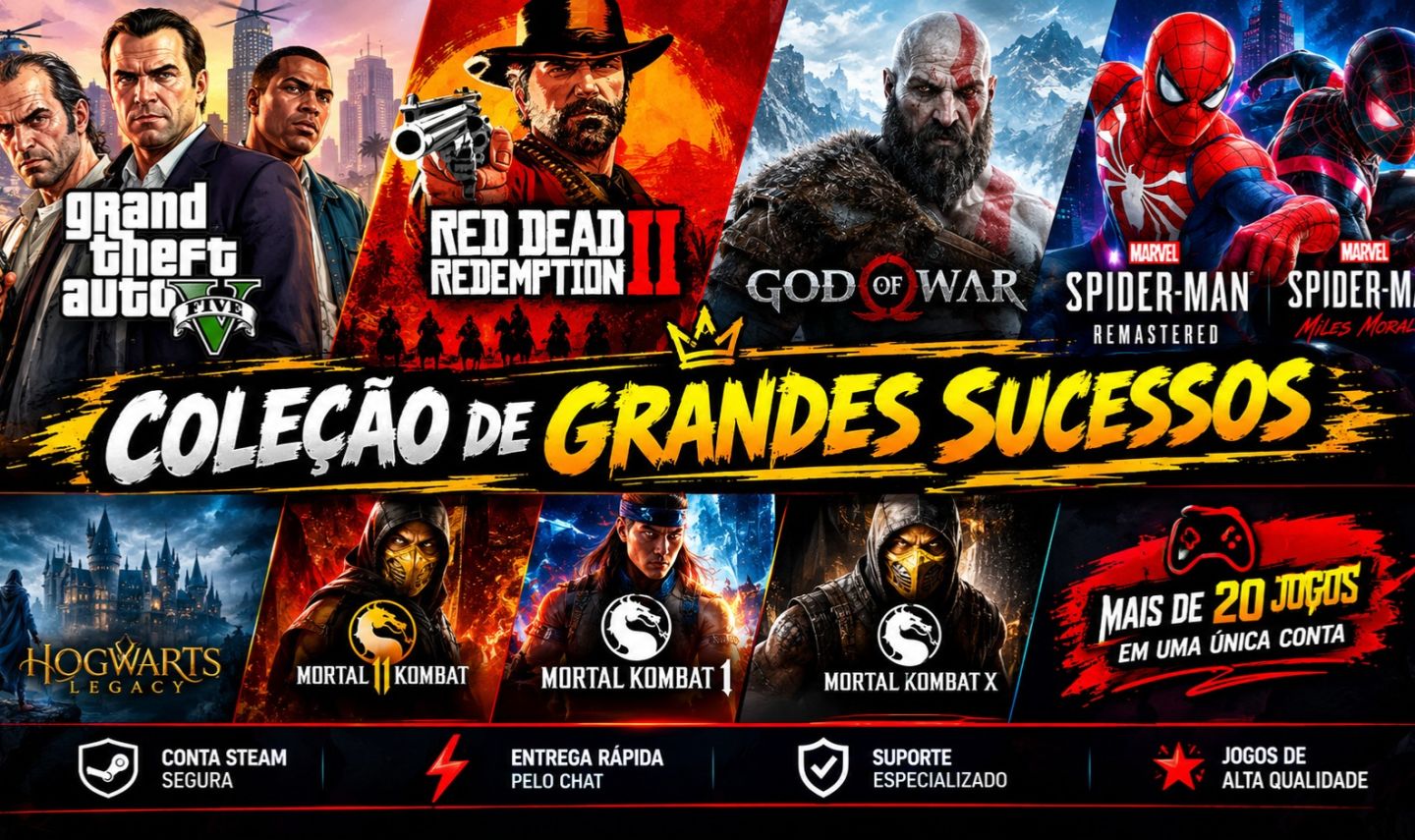 CONTA STEAM +20 JOGOS | GTA V + RED DEAD REDEMPTION 2 + GOD OF WAR