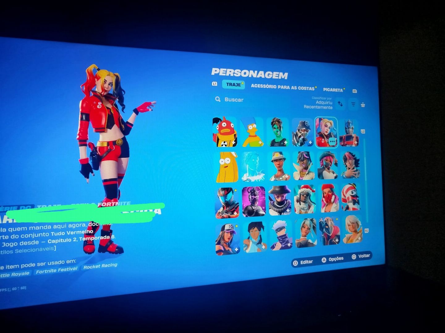 CONTA RARA DE FORTNITE! COM RENEGADA E ARLEQUINA!!!!