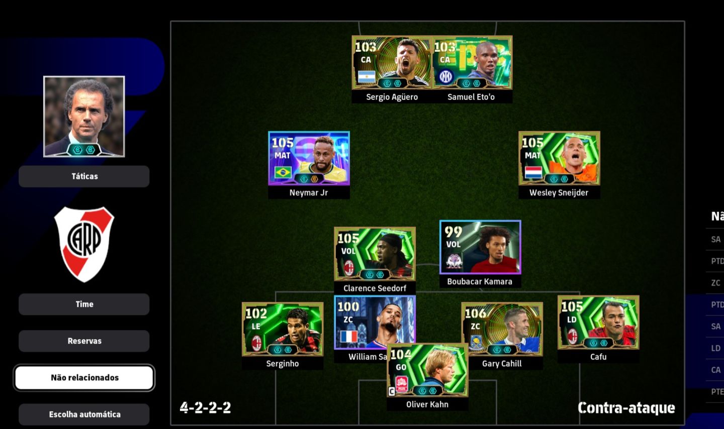 CONTA STEAM eFootball | Neymar 105, Agüero 103, Etoo 103, Seedorf 105 | Força 3