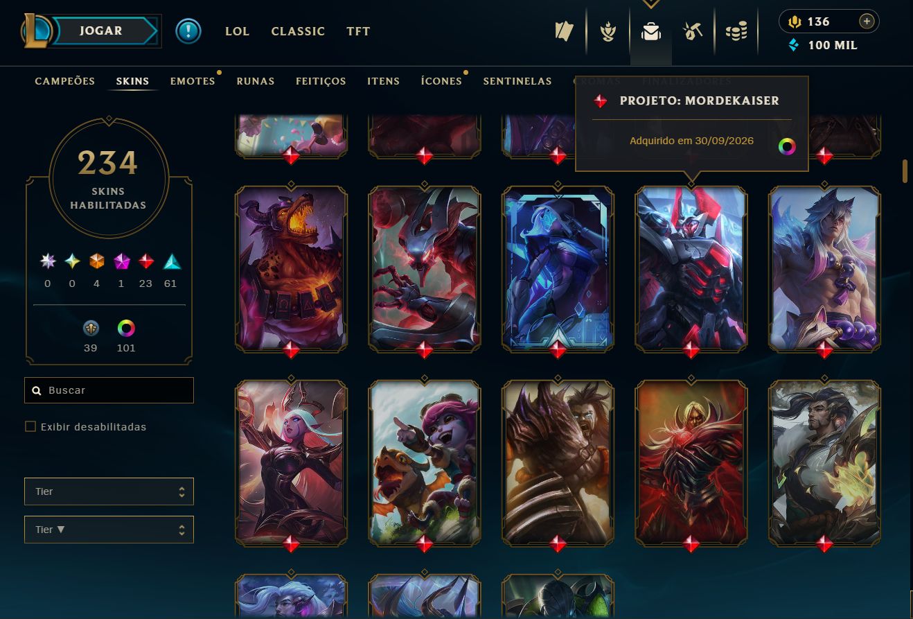 LOL 2014 | D1 75 PDL | EX-MESTRE | 234 SKINS | 4 ULTIMATE | 23 LENDÁRIAS