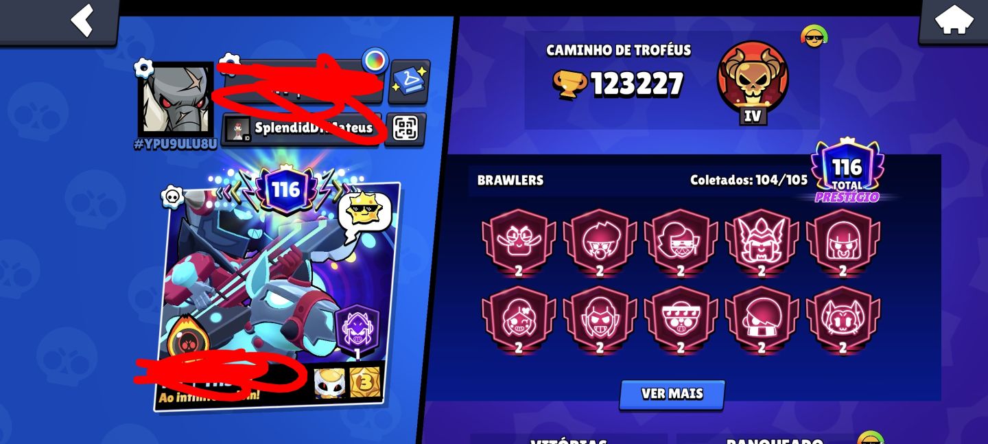 CONTA DE BRAWL STARS BEM UPADA