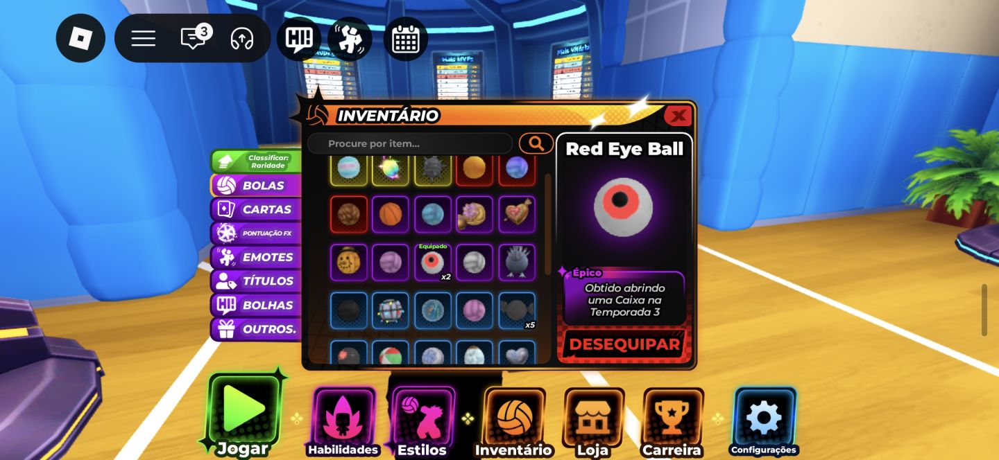 CONTA ROBLOX VOLEYBALL COM ITENS DA SEASON 3 + BLOXFRUITS