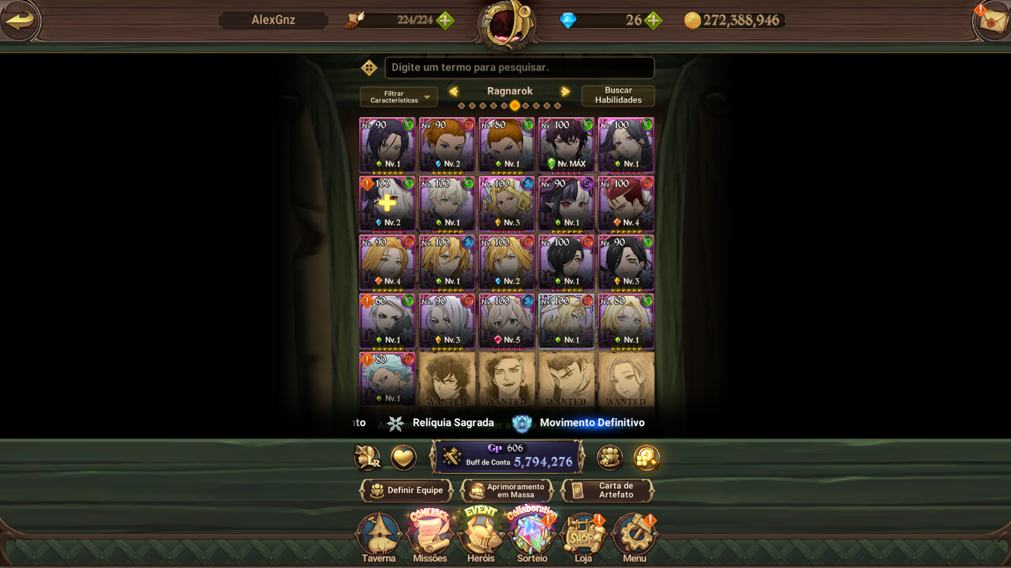 Conta de nanatsu Grand Cross com collab de solo leveling full