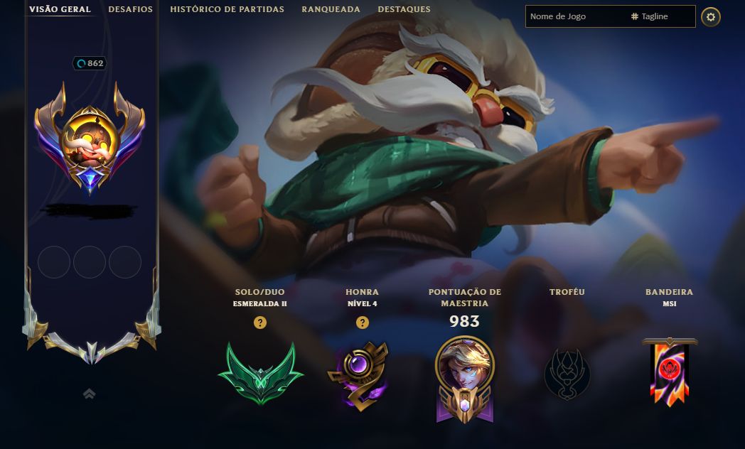 Conta no lol, diamante lvl 862 com 572 skins sendo 4 ultimate com todos champs