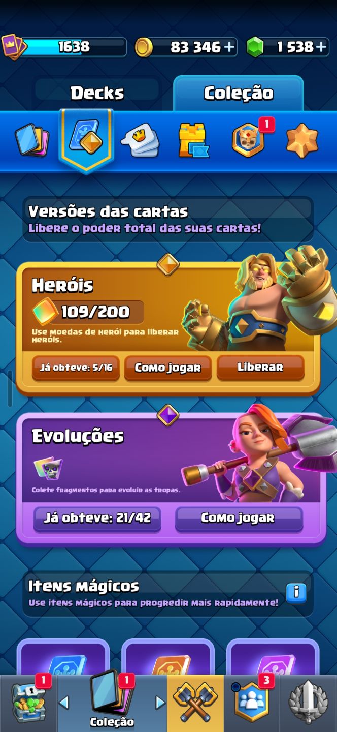Conta clash royale 12k de troféus com todas as cartas