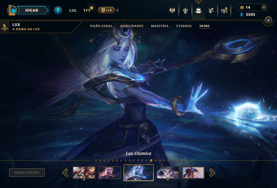 CONTA MAIN LUX | ELEMENTALIST | 35 CAMPEÕES | NÍVEL 63 FULL ACESSO | +SKINS |SUP
