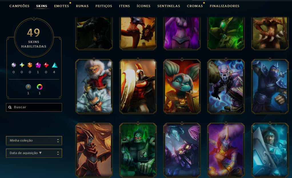 [Entrega Automática] Lol Ferro, 49 Skins, Skin Mítica, Upada na Mão, 100% Segura
