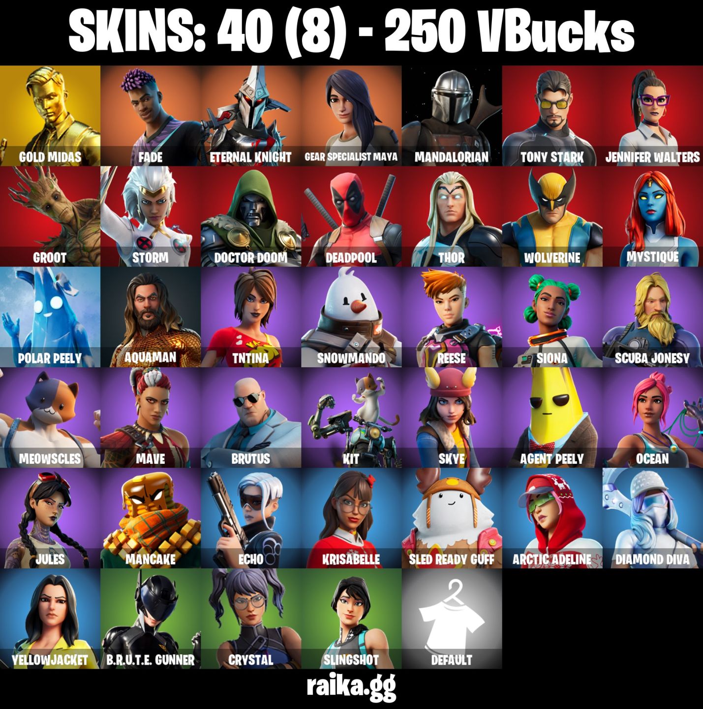 Conta Fortnite com Gold Midas | Fade | Eternal Knight | Gear Speciali e 40 Skins