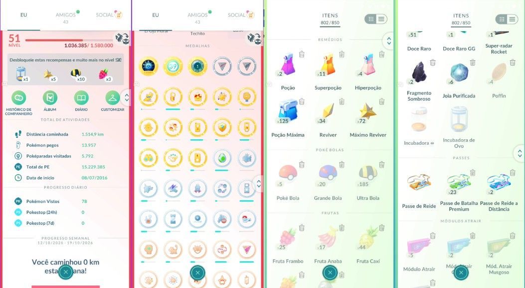 CONTA POKEMON GO LEVEL 55 | 132 LENDARIO | 191 BRILHANTE | 3 LENDARIO IV 100