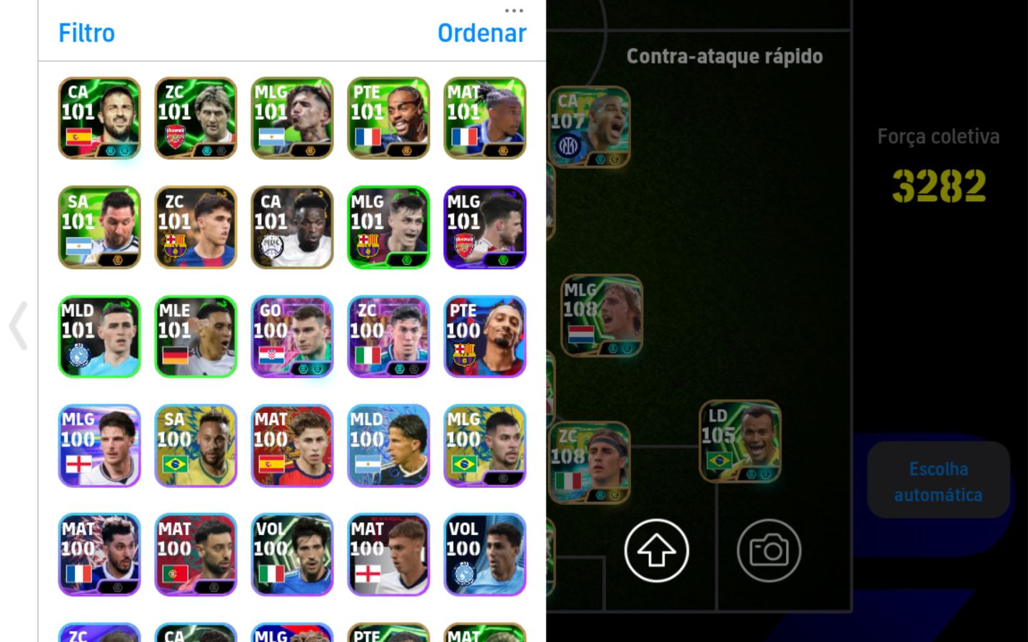 Conta meta Efootball Mobile força coletiva 3282