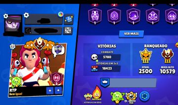 Conta Brawl 100k mestres 3 com 8 rank 35