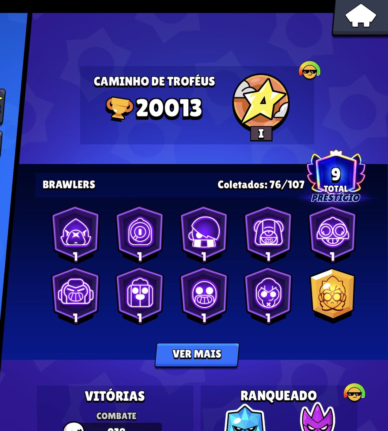 Brawl Stars | 20k Troféus | 76 Brawlers | Skins Raras e Exclusivas