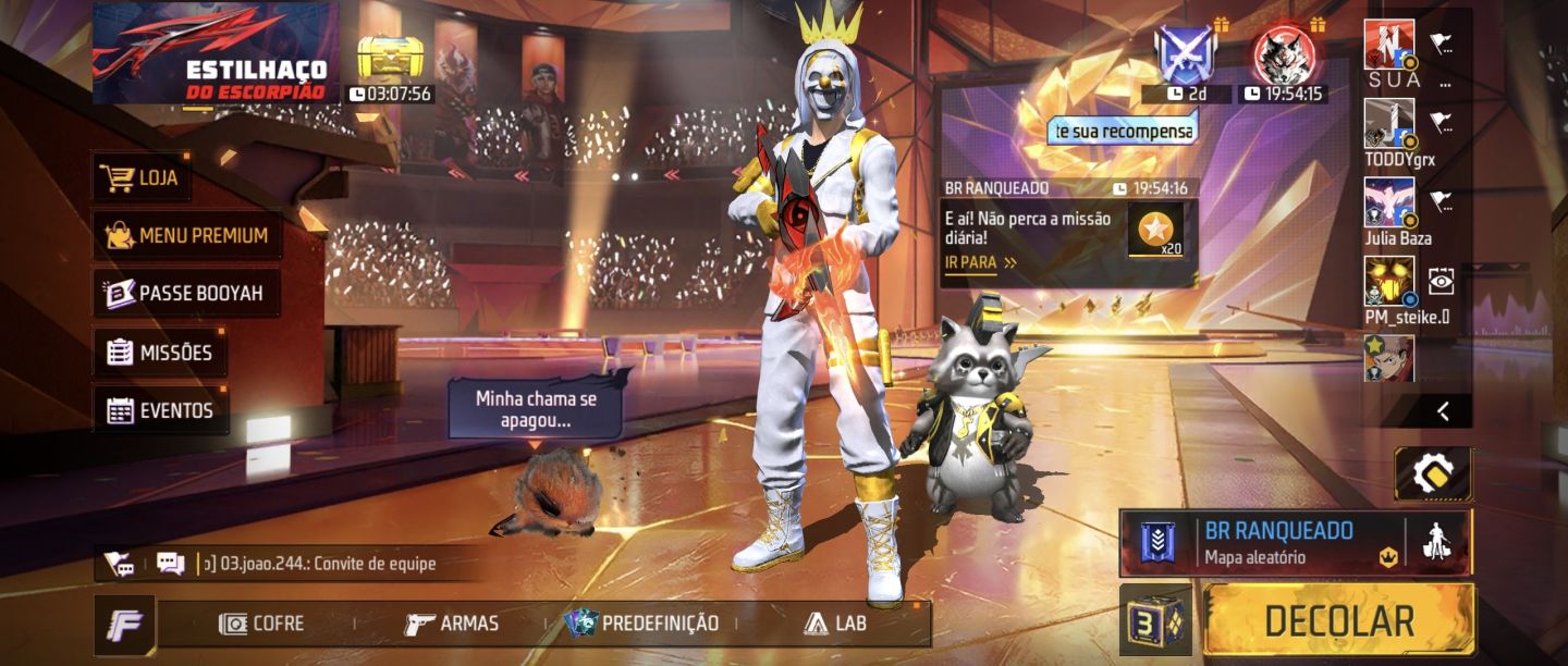 CONTA FREE FIRE COMPLETA E MUITO BEM RECHEADA! Bem gemada