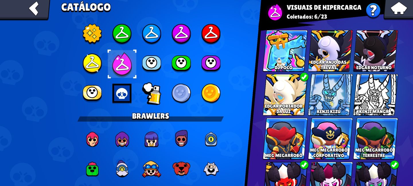 Conta de Brawl Stars com várias coisas
