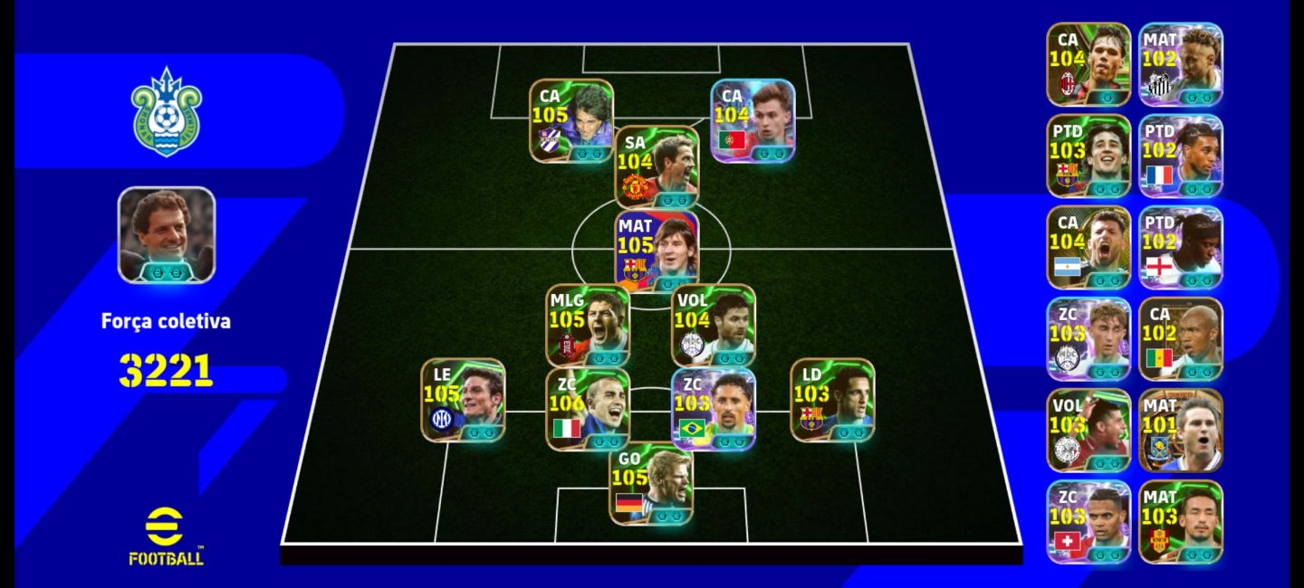 CONTA eFOOTBALL 3221 | MESSI 105, BATISTUTA 105, CANNAVARO 106 + CRAQUES!!