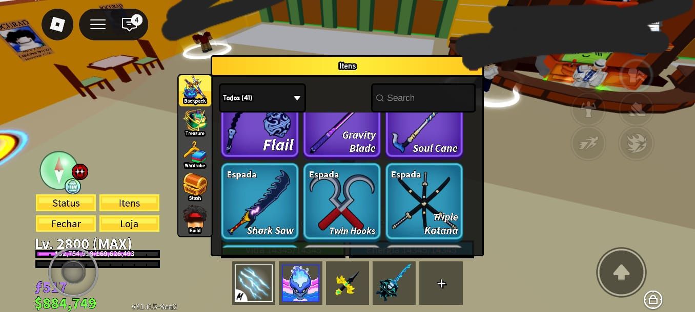 Conta Blox Fruit Full Lv Máximo Soco e Defesa
