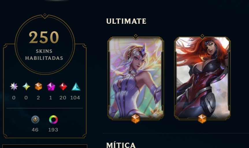 CONTA DE LEAGUE OF LEGENDS / 250 SKINS / Level 368