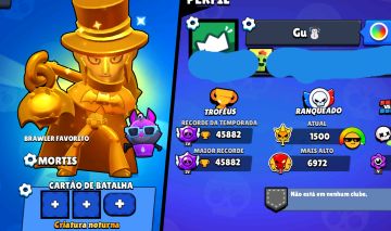 Contas de brawl stars, com várias skins.