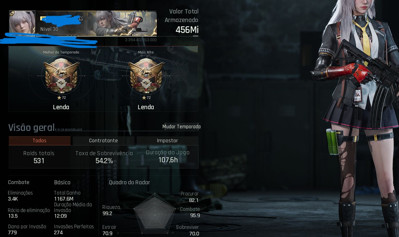 Conta arena breakout com karambit 450 milhões stash