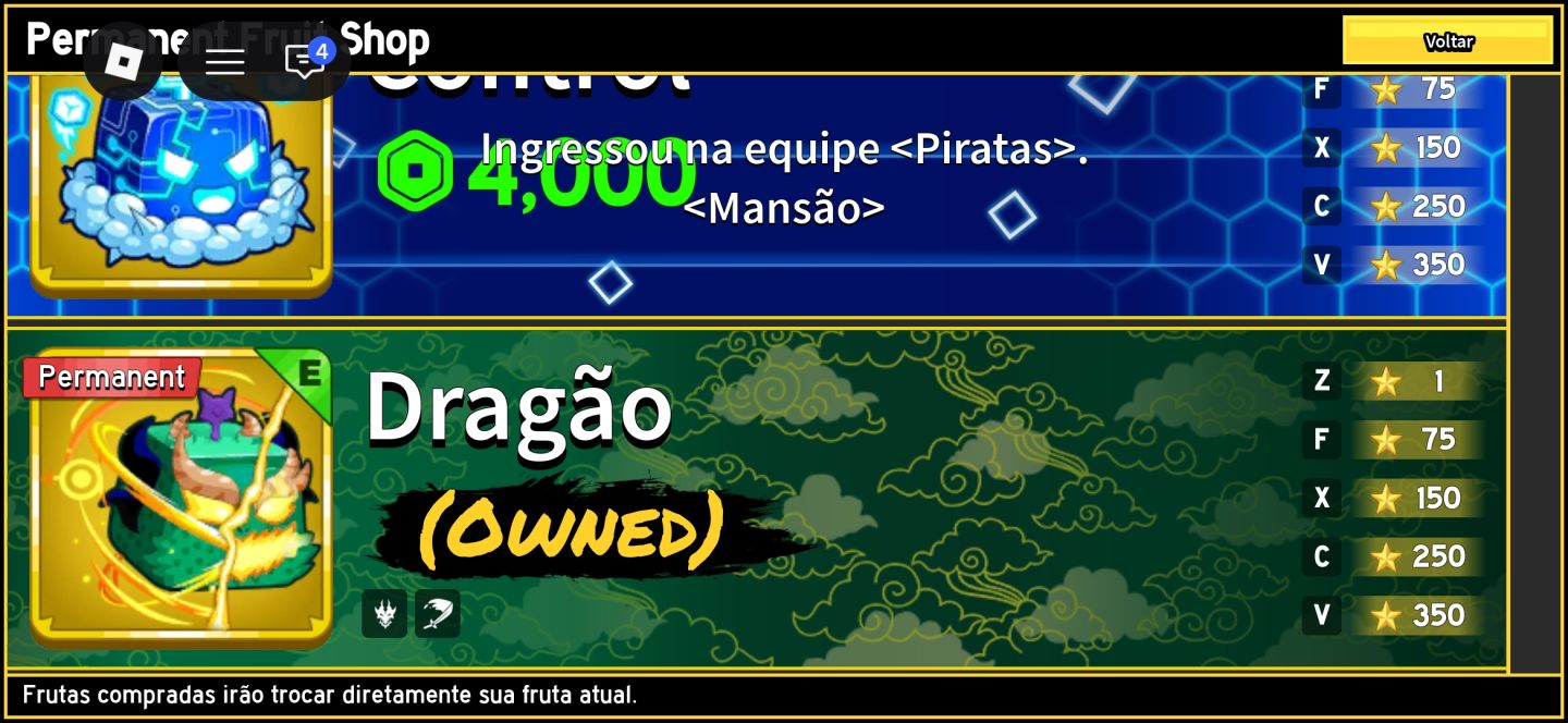 [CONTA MAIN] Blox Fruits (DRAGON PERM + TTK) + RodoGrau FULL PASS + Brookhaven