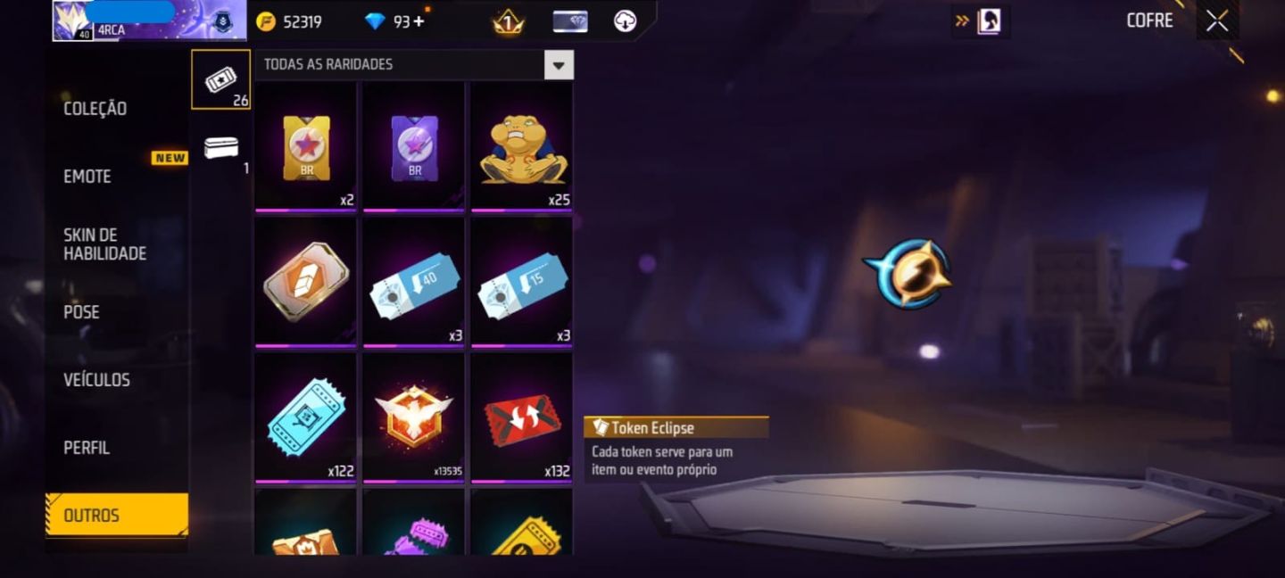 Conta free fire - 3 passes