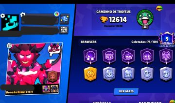 Conta de brawl stars com 75 brawlers e com muitos recursos