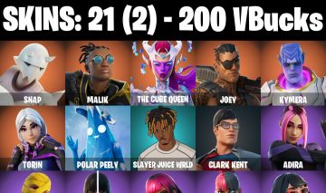CONTA FORTNITE COM 21 SKINS SNAP/MALIK/JOEY/KYMERA/TORIN/KOR/ADIRA/CHARLOTE/EVIE