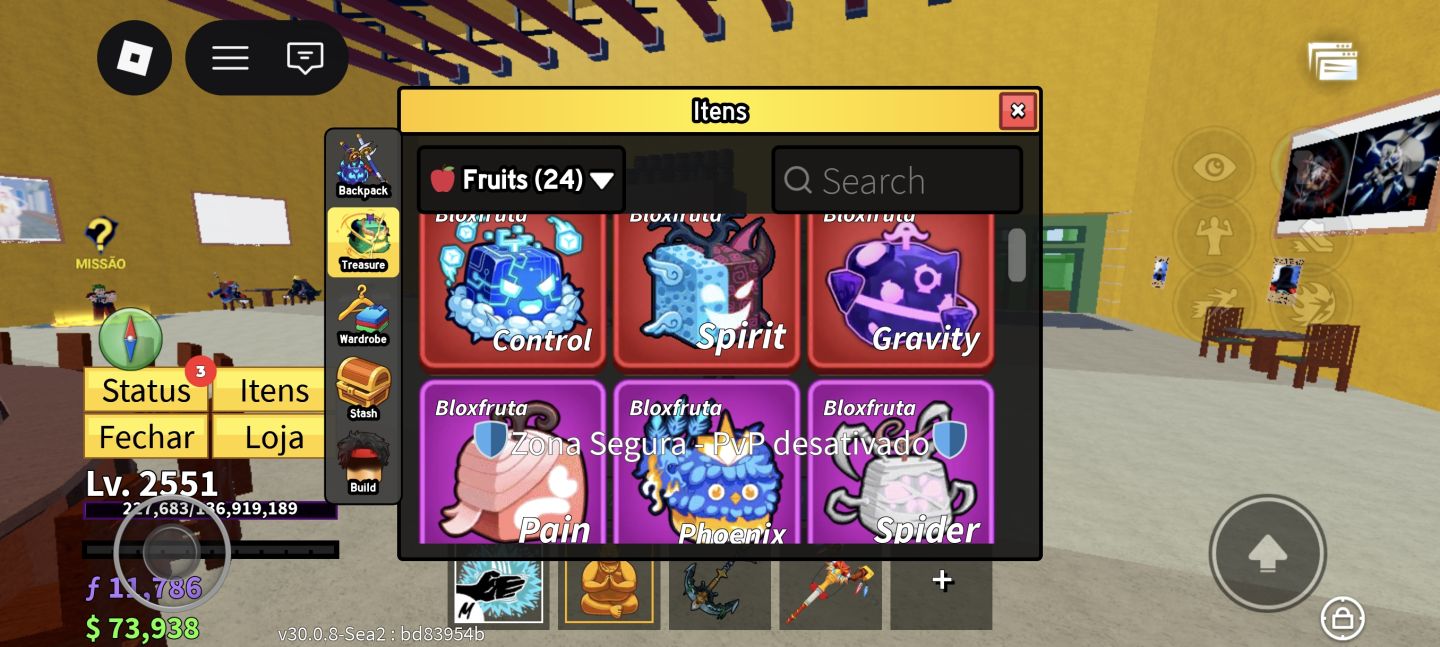 Conta de Roblox, com blox fruits upada, king legacy, e project Slayers.