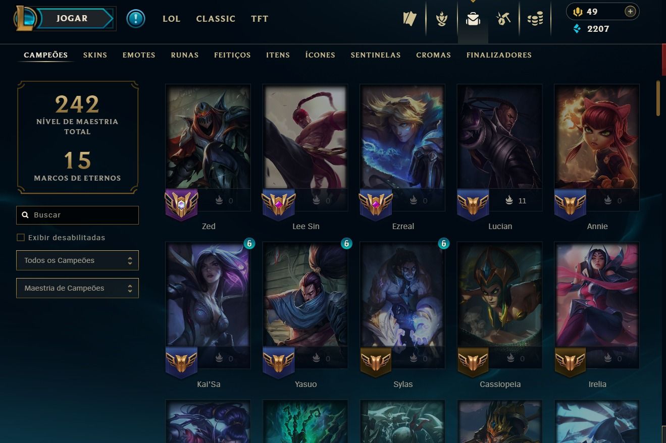 UPADA A MÃO - CONTA DE 2017 - 94 SKINS - LVL 117 - 107 CAMPEÕES - 20 CROMAS