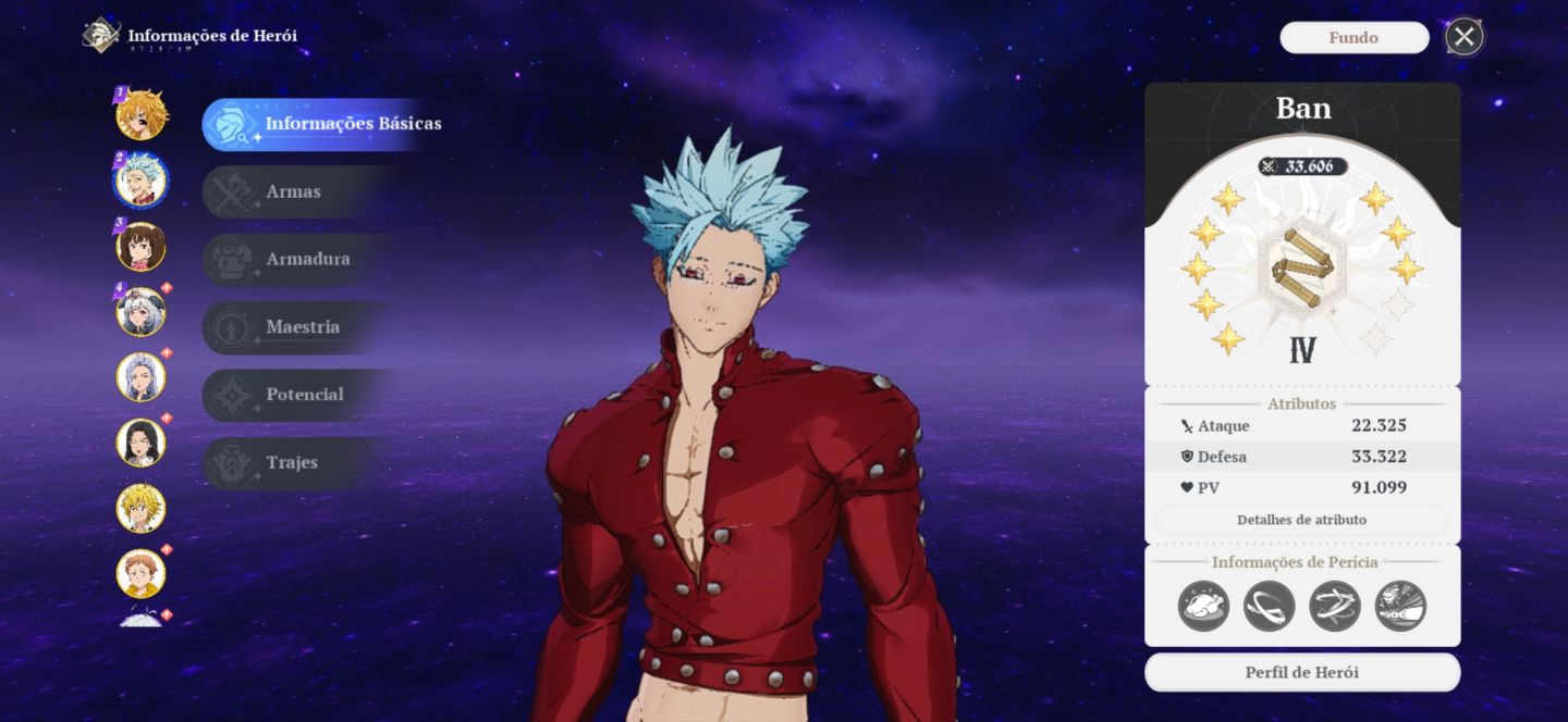 7ds Origin | Conta Com Deriere P7 + Ban P8 + Meliodas P4 + Bilhete SSR