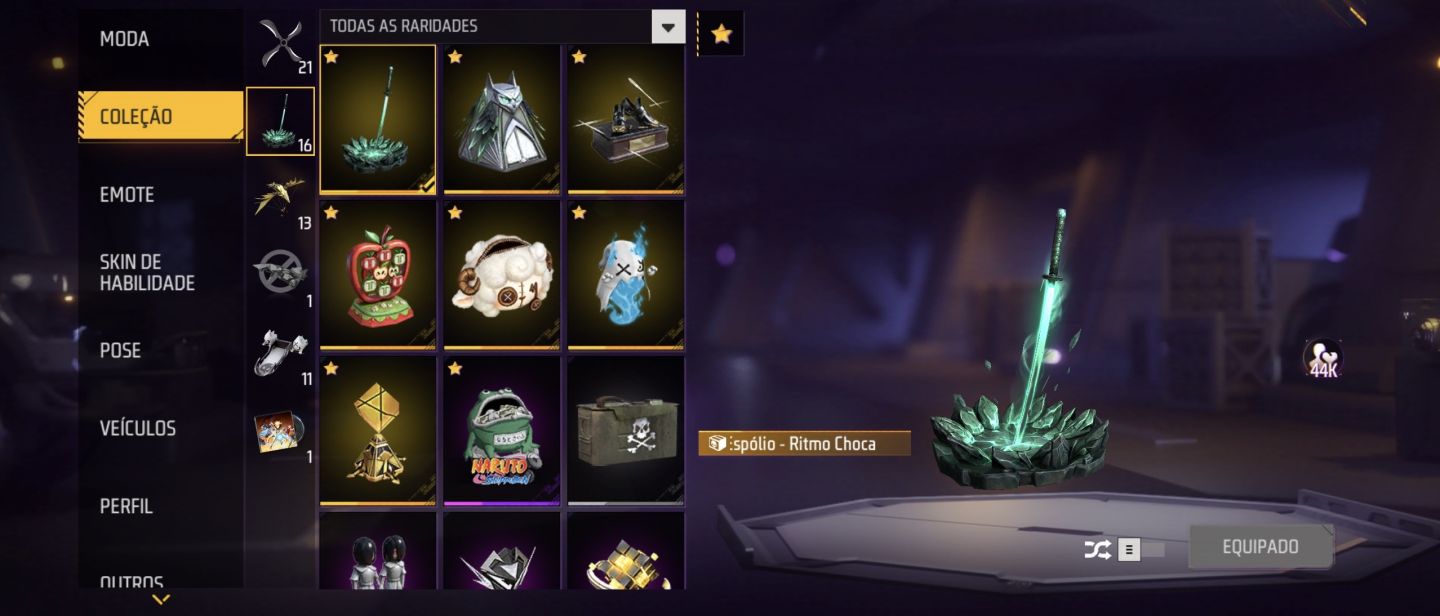 Conta de Free Fire LVL 46 + 158 Gemas
