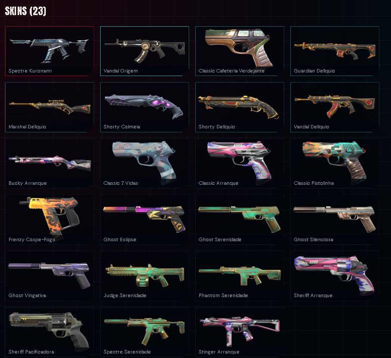 CONTA VALORANT À VENDA | SKINS, AGENTES E ITENS EXCLUSIVOS
