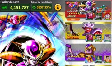 Dragon ball legends, Legend Freeza, Ultra G. Freeza com time formado PvP