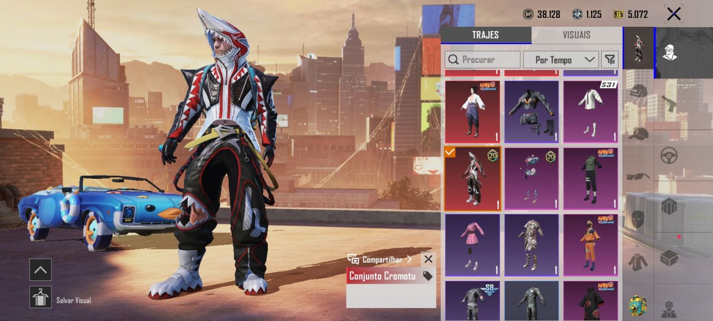 CONTA PUBG MOBILE DE 8 ANOS COM SKINS DO NARUTO (FULL ACESSO)