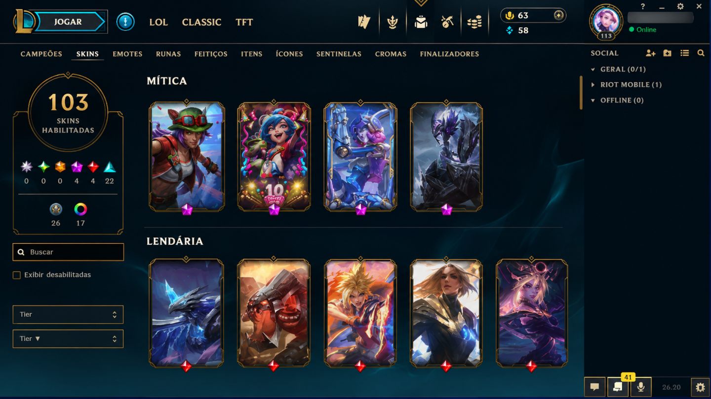 CONTA RARA LEAGUE OF LEGENDS 2014