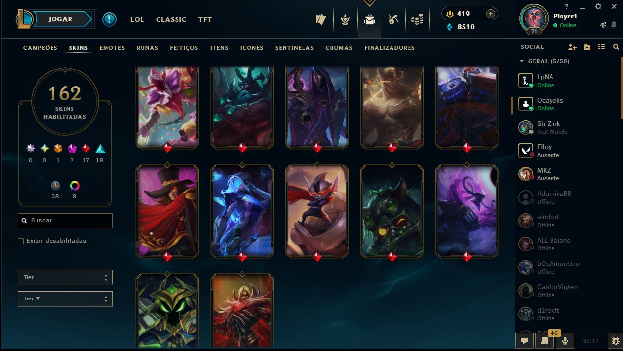 CONTA LEAGUE OF LEGENDS / VALORANT