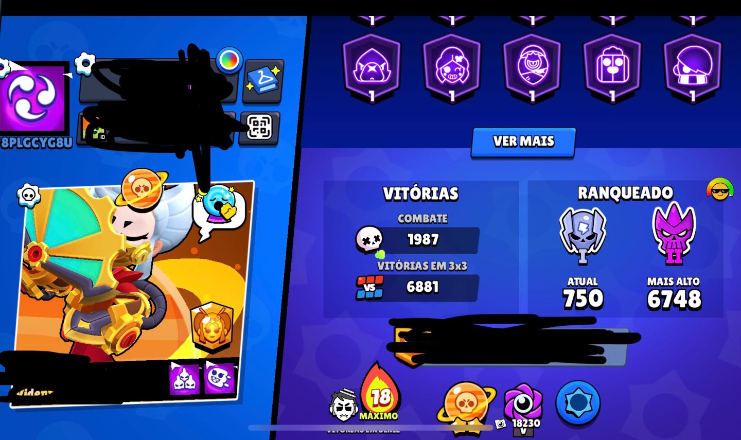 Conta Brawl stars quase max de 2020 301 skins 53k de troféus fama marciana