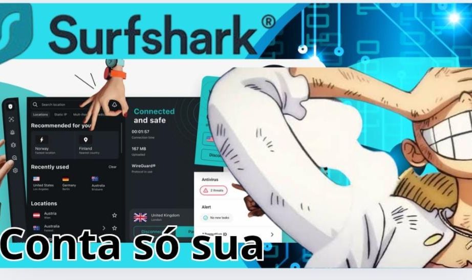 VPN SURFSHARK 7 DIAS ou 30 DIAS - ENTREGA AUTOMATICA