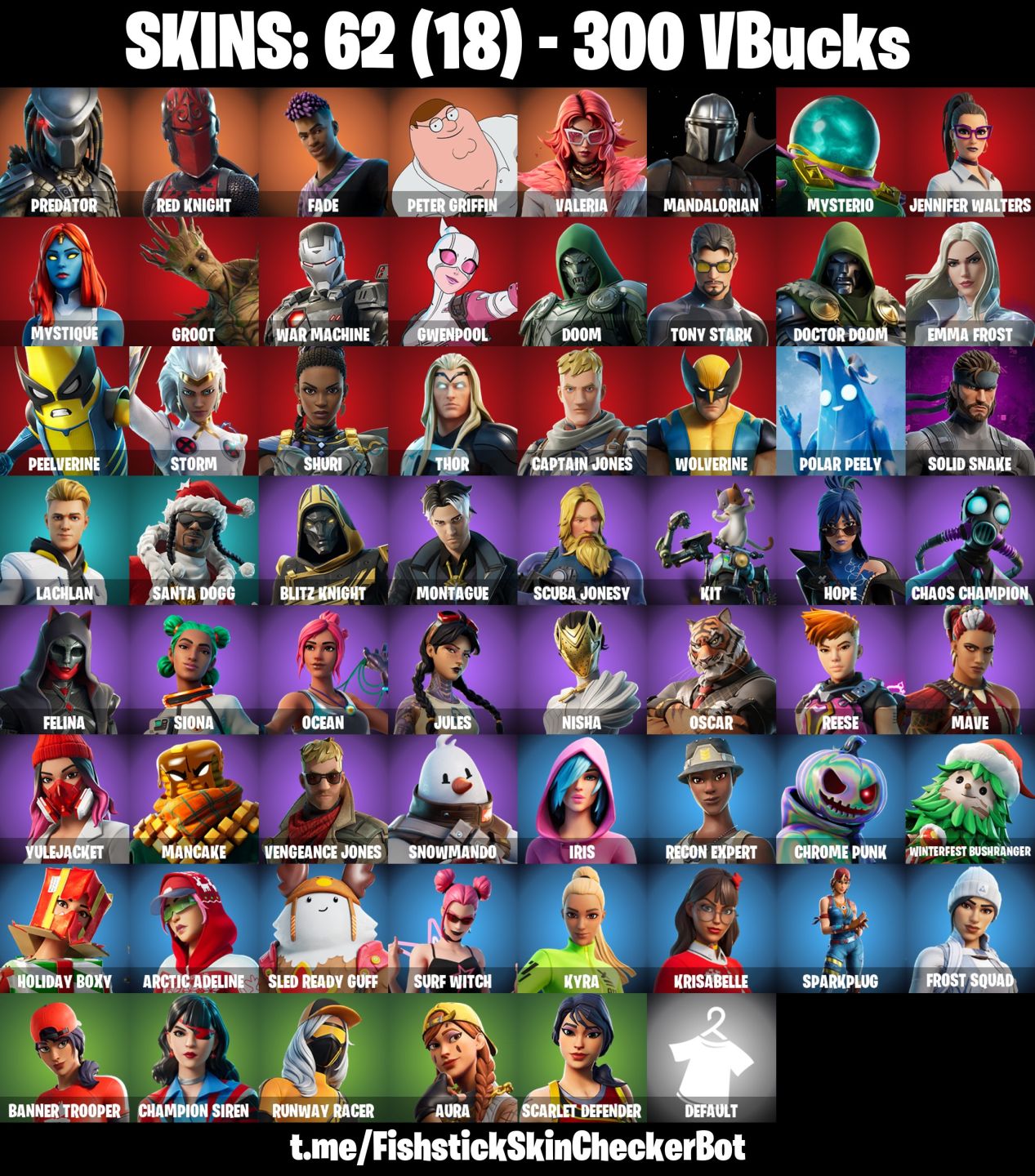 Conta Fortnite com Predator | Red Knight | Fade | Peter Griffin e 62 Skins