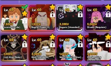 Anime Vanguards AV - Personagens, Units, Skins