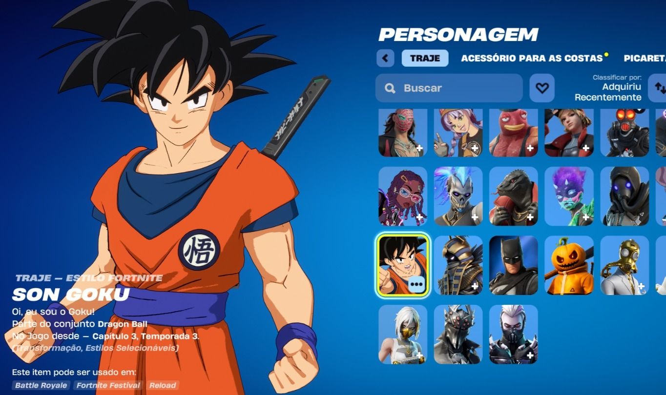 CONTA DE FORTNITE COM 48 SKINS | Son Goku | PROMOÇÃO!