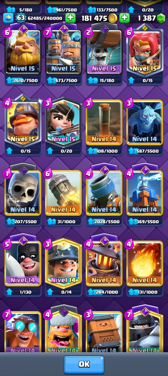 Conta clash royale MAIOR CAMPEAO upada várias evo