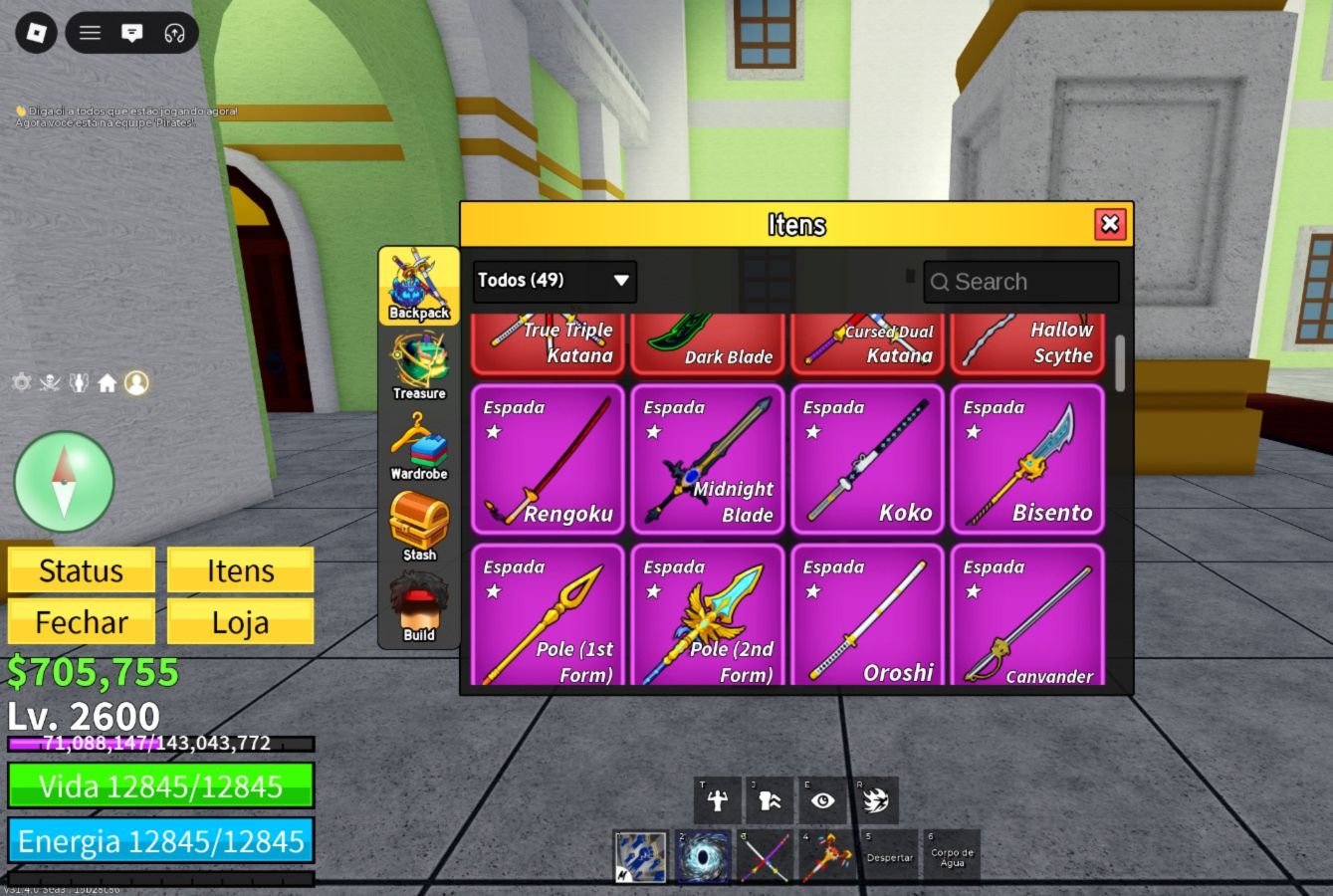 Conta de roblox upada em blox fruits e outros jogos
