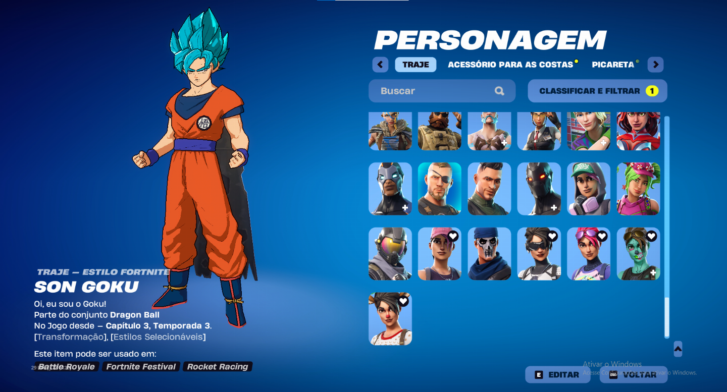 Conta fortnite full acesso com salve o mundo fundador e mais jogos