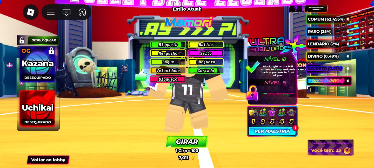 Volleyball Legends Lv. 92 + Fisch Lv. 1000 | Sanju, Mamori e Kazana OG