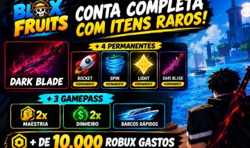 BLOX FRUITS LVL 2550+ | DARK BLADE + 3 PERMANENTES + 3 GAMEPASSES + CYBORG V3 |