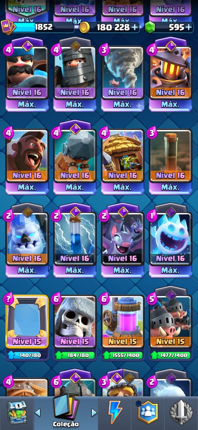 CONTA CLASH ROYALE | TORRE 16 | 41 CARTAS NV. 16 | 9 HERÓICAS | 22 EVOLUÇÕES