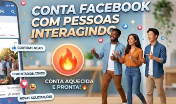CONTA FACEBOOK COM PESSOAS INTERAGINDO