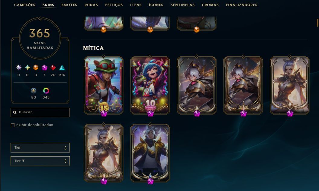 Conta Lol/Valorant | 365 Skins | Full Acesso | Único Dono | +R$5k Investidos