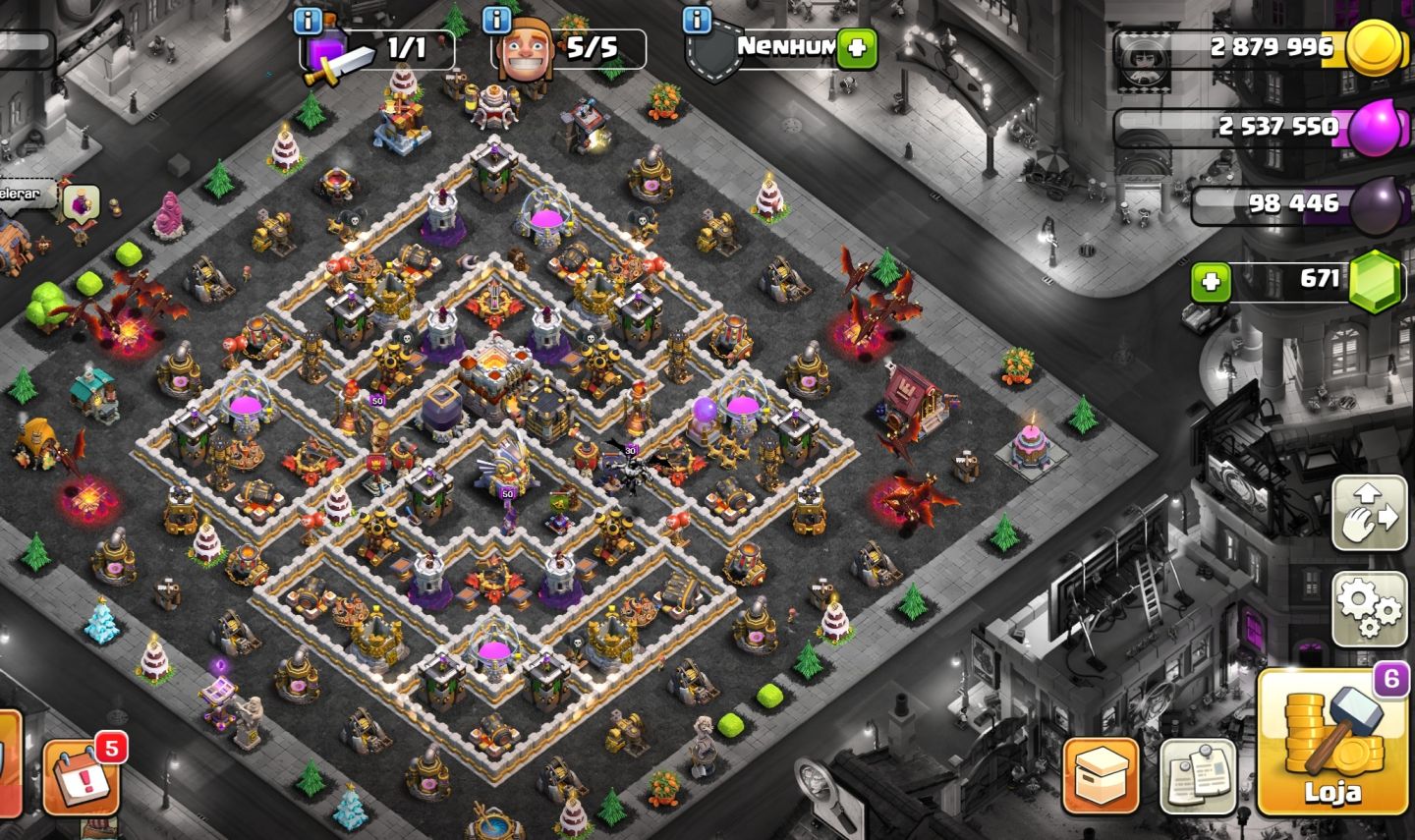 Clash of Clans CV11 FULL | Nível 93 | Dias Sombrios + Skins | Supercell ID